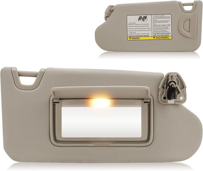 AEagle Sun Visor with Vanity Light for 2013-2018 Nissan Altima Without Sunroof, Right Passenger Side Beige Sunvisor Replacement 96400-3TA2A - Image 1